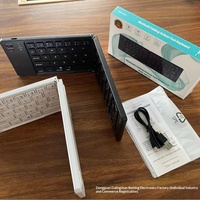 Keyboard Mini Lipat Senyap untuk Tablet PC dengan Lampu Latar Matte dan Pengisian Daya yang Praktis