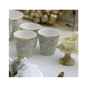 Mortero de piedra de ónix blanco, tamaño pequeño, finamente pulido - Product Image 4