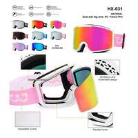 Masque de ski CE UV400 Protection Lunettes de sport de neige Lentille miroir polarisée Masque de ski OEM Lunettes de sécurité pour snowboard Logo personnalisé