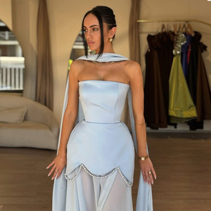 Robe de <span class=keywords><strong>soir</strong></span>ée élégante OUDINA, nouvelle collection été, sans bretelles, à une épaule, avec ruban plissé, <span class=keywords><strong>pour</strong></span> femmes - Product Image 5