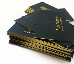 Black card gold foil letterpress business cards/embossed gold foil edges gold foil edges business card