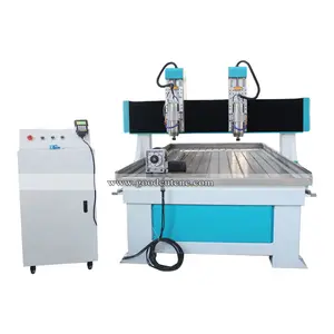 cnc router multi head rotary for wood and stone carving with HQD 9kw wind chiller
