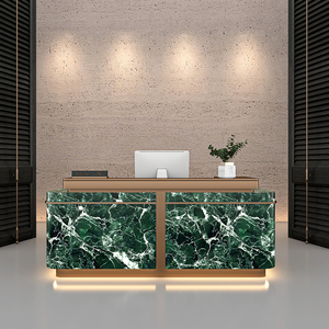 Escritorio de recepción de laca de lujo y luz moderna para empresa salón de belleza Hotel clínica médica y dental como mesa de cajero - Product Image 2