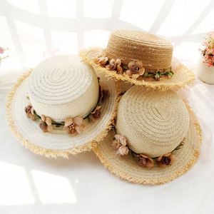 Wholesale Casual Straw <b>Hat</b> Women Sun Protection Outdoor Party Business Fishing Cycling Garland <b>Flat</b> Top Travel Seaside Beach - Product Image 1