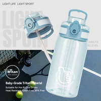 Bouteille d'eau sport Tritan 600 ml au design épuré avec paille, sans BPA, écologique, unisexe, pour la rentrée scolaire