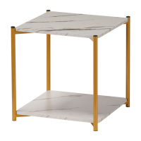 Étagère de rangement à double niveau, table basse, table d'appoint, table basse simple