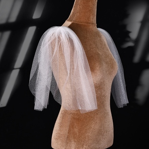 YouLaPan VG40-XI Élégant châle de mariée en maille monocouche, court, en tissu scintillant, fixé par des épingles de sûreté - Product Image 6