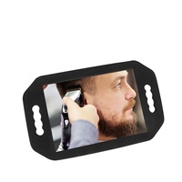 Wholesale Large Hand Rectangular Foam Cushion Barber Mirror with Handle Back Wall Mount Shockproof Foam Makeup Mirror for Salon