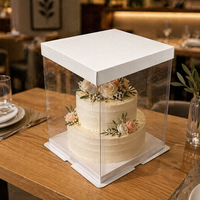 Boîtes à gâteaux transparentes pliables de 6 pouces (22x22x23cm) de qualité alimentaire, prêtes à être expédiées de l'usine pour anniversaires, mariages et pains.