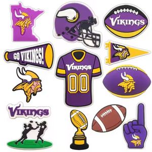Vente en gros d'équipe de football américain Minnesota Vikings Style PVC décorations de chaussures personnalisées breloques de chaussures - Product Image 1