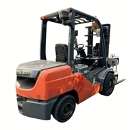 Chariot élévateur japonais d'occasion de 3 tonnes, hauteur de levage 4,5 mètres, déplacement latéral, dernier modèle fabriqué au Japon, moteur diesel, pneus pleins, deux étages