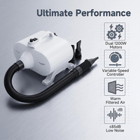 Shernbao DHD-3000F 3000W Soplador de Aire para Coche de Doble Motor con Velocidad Variable, Secador de Carrocería, Secador Móvil para Detallado, Secador de Compartimento del Motor