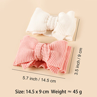 Nouveaux accessoires pour cheveux d'hiver faits à la main pour enfants, bandeau élastique double couche en fil avec grand nœud pour bébés