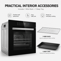 Four combiné à convection électrique 66L 2800W en acier inoxydable avec commande tactile, encastrable, pour cuisine domestique multifonction