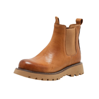 Bottes mi-mollet en cuir véritable pour femmes, à lacets élastiques - Bottes de cow-boy occidentales confortables et respirantes pour l'automne