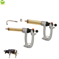 Injecteur vétérinaire métallique semi-automatique réglable continu 50 ml 25 ml, injecteur de vaccin réutilisable pour animaux, pour bovins