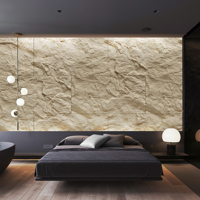 Panneau mural en pierre artificielle PU de style moderne, revêtement à grain naturel pour la décoration murale intérieure de cuisines, salles à manger, villas haut de gamme et halls d'entrée