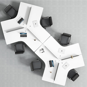 Secrétaire de bureau moderne en bois <span class=keywords><strong>Table</strong></span> de bureau économique personnalisée 4 6 8 personnes siège personnel poste de travail - Product Image 3