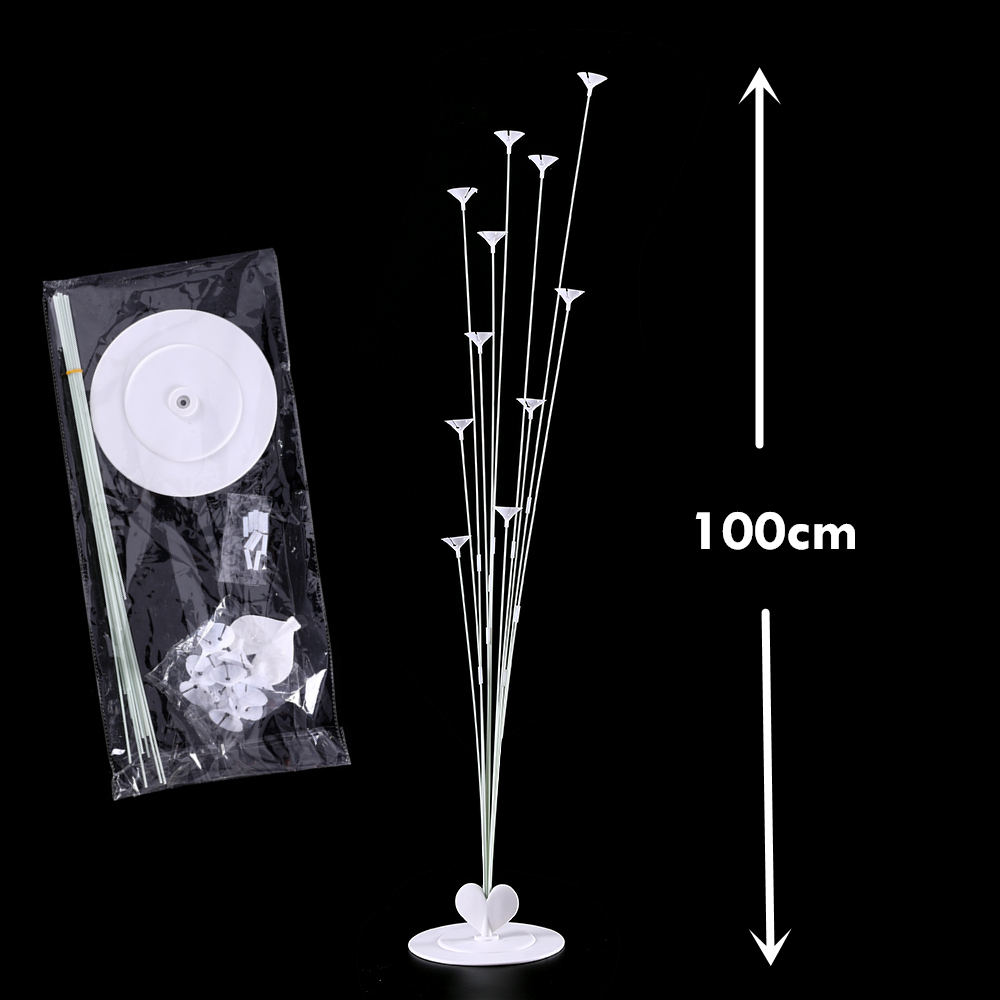 11 Balloon White Heart Stand (104cm 225g)New Material