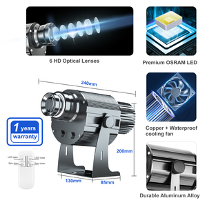TMUT 80W เครื่องระลึกระดับมืออาชีพหมุนการฉายภาพ IP67 โปรเจคเตอร์โลโก้ Gobo กลางแจ้ง - Product Image 3