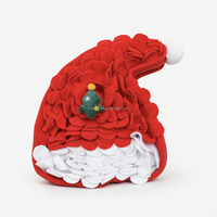 Jouet interactif MoMo Paw en feutre de luxe pour l'engraissemnt lent, avec ventouse antidérapante, pour le renifleur et la poursuite des friandises, en forme de fleur de Noël, pour l'enrichissement des animaux de compagnie