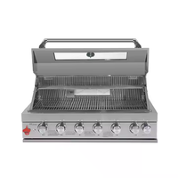 Cuisine d'extérieur portable de luxe, 5 brûleurs, robuste, en acier inoxydable 304, barbecue au gaz GPL de table, certifié CE, 66000 BTU de puissance de flamme