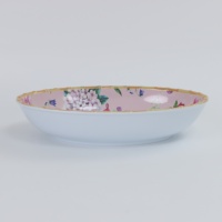 Service de table de belle conception d'usine à bon prix assiette à fleurs personnalisée en mélamine ensemble de vaisselle élégante de style occidental à motifs floraux roses