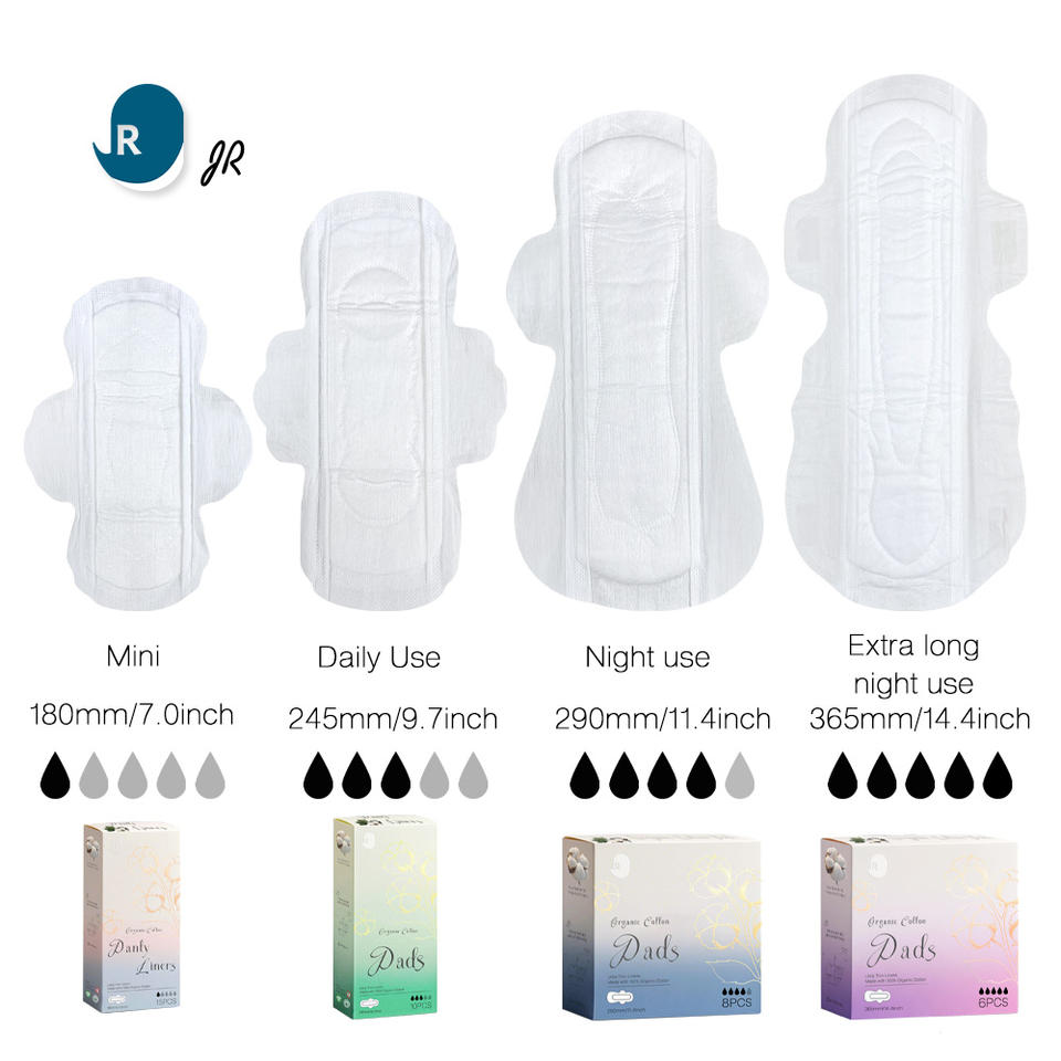 Hypoallergenic Cotton Sanitary Pads Overnight 240mm, Super Absorbent ...