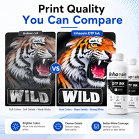 Encre DTF de haute qualité CMYK+Blanc à séchage rapide à base d'eau pour impression par transfert I3200 XP600, flux fluide, anti-colmatage