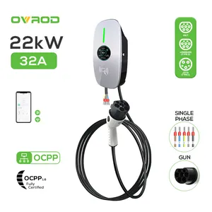 Station de charge Ovrod AC 22 KW EV Nouvelle interface GB Chargeur de voiture électrique standard pour OCPP avec paiement par carte de crédit