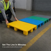 Palette en plastique légère en PEHD à surface grillagée, empilable à neuf pieds, entrée 4 directions, pour logistique, entrepôt, exportation et expédition