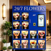 Distributeur automatique de fleurs réfrigéré intelligent AIT avec paiement sans numéraire Nayax, certifié CE, fleuriste automatisé 24h/24 et 7j/7 pour les États-Unis et l'Europe
