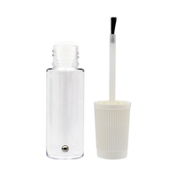Bouteilles de peinture de retouche en plastique PET transparent de 10ml 20ml 30ml avec couvercles de bouchons de brosse en PP bouteilles de pinceau pour peinture et huile de vernis à ongles