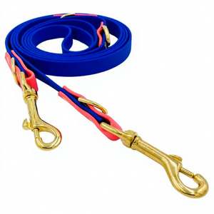 Laisse de chien de luxe en PVC, solide, mains libres, double crochet, réglable, durable, à dégagement rapide, couleurs personnalisées disponibles - Product Image 2