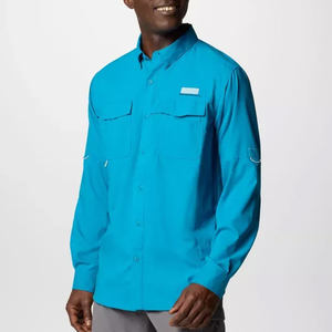 Polo boutonné en micro-polyester Fly, de haute qualité, en nylon uni, dos ouvert, chemise de pêche personnalisée avec impression sur mesure. - Product Image 3