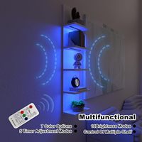 BSCI-FSC Modernes Holz-Schweberegal mit LED-Beleuchtung - Anpassbare Möbel für Zuhause, Büro und Hotel, Umweltfreundlich und Platzsparend