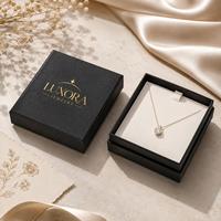 Boîte cadeau rigide noire personnalisée avec logo estampé à chaud or, emballage en carton de luxe pour bijoux et coffrets cadeaux