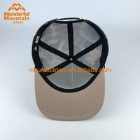 Penjualan paling laris pabrik Logo tambal kulit kustom dengan tali 5 Panel topi jaring tali katun
