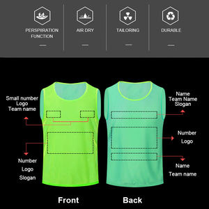 Gilet pubblicitari a basso prezzo multicolore gilet da allenamento calcio personalizzati numeri di Logo abbigliamento promozionale bavaglini sportivi - Product Image 2