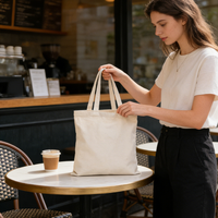 Sac fourre-tout en toile naturelle, design minimaliste pour la peinture et les loisirs créatifs, idéal pour les étudiants en art et les artisans amateurs
