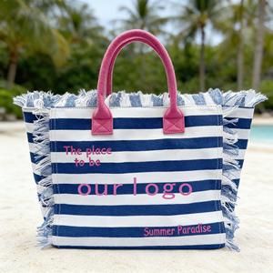 Hot Sell Summer New Women'S <strong>Large</strong> Capacity Tassel Travel Canvas Straw Tassel Fringe Beach Tote Hand Bag Handbags <strong>Purse</strong> - Product Image 5