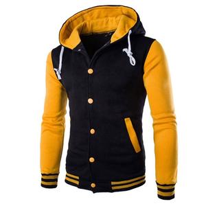 Venta al por mayor de chaqueta de béisbol de encargo de los hombres de alta calidad de algodón impreso Sudadera con capucha - Product Image 1