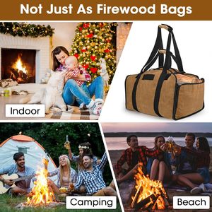 Échantillon gratuit Porte-bûches de bois de chauffage Oxford: sac fourre-tout de stockage de bois de chauffage de haute qualité pour le camping, le barbecue - Product Image 5
