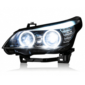 Conjunto de Faros Delanteros para <span class=keywords><strong>BMW</strong></span> E60 Serie 5 520i <span class=keywords><strong>523i</strong></span> 525i 530i 2003-2010, Ojo de Ángel, Lente de Proyector Bi-Xenón, Actualización LED DRL - Product Image 2