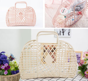 Bolso <span class=keywords><strong>de</strong></span> Mano Grande <span class=keywords><strong>de</strong></span> Plástico Retro Personalizado DLL357, Bolso <span class=keywords><strong>de</strong></span> <span class=keywords><strong>Playa</strong></span>, Cesta <span class=keywords><strong>de</strong></span> Almacenamiento, Cesta <span class=keywords><strong>de</strong></span> Compras Desmontable - Product Image 6