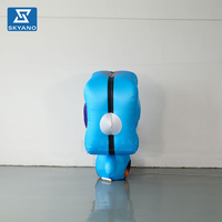 Robot gonflable bleu personnalisé, modèle de personnage de dessin animé, pour la promotion d'événements en plein air, dispositif publicitaire