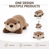 Peluche personnalisée réaliste en forme de loutre, jouet en peluche doux, poupée personnage, mascotte marine haut de gamme pour la décoration intérieure, faible MOQ, OEM, ODM