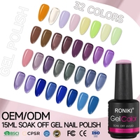 RONIKI Best Seller Vernis Gel Soak Off Couleurs Assorties 15ml Végan Sans Cruauté Doux Faible Odeur Produits Distributeur Transfrontalier