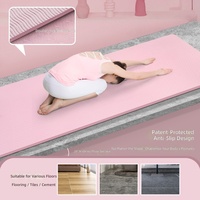 Tapis de yoga antidérapant 185 cm rectangulaire pour fitness à domicile, amortissant, silencieux, épaissi, en TPE, insonorisant, avec lignes de guidage