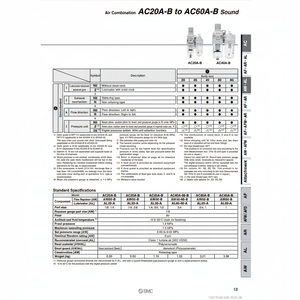 Équipement de filtration industrielle pneumatique SMC AC40A-04G-V-B unité d'air combinée - Product Image 1